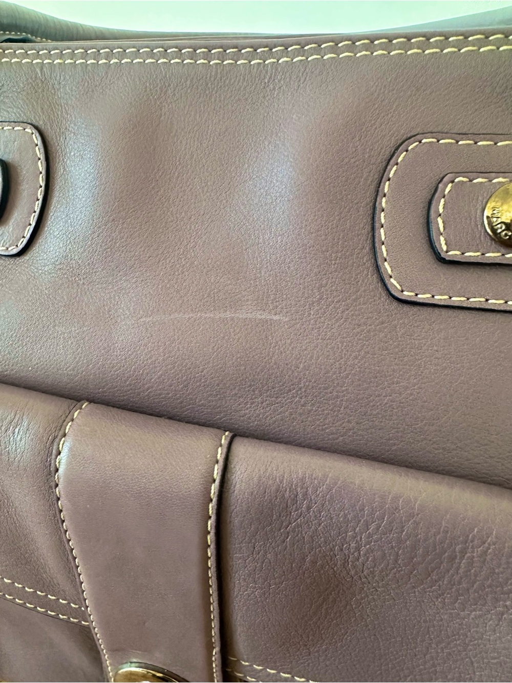 Marc Jacobs Lavender Leather Top-Handle Tote with Front Pocket - Picture 7 of 7